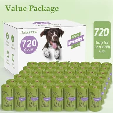 720 Count Lavender Scented 13” x 9”Dog Poop Bags Rolls, Leakproof Strong & Sturdy Waste Bags for Doggie Cat Pet - Image 6