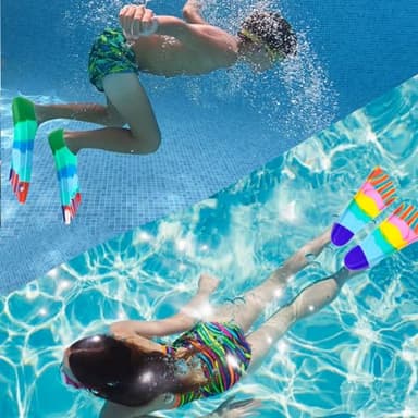 Swimming Training Fins,Kids Swim Fins,Comfortable Swimming Flippers Suitable for Children,Beginners,Girls,Boys,Adults (2C-ZAAmericanBlue, S) - Image 7