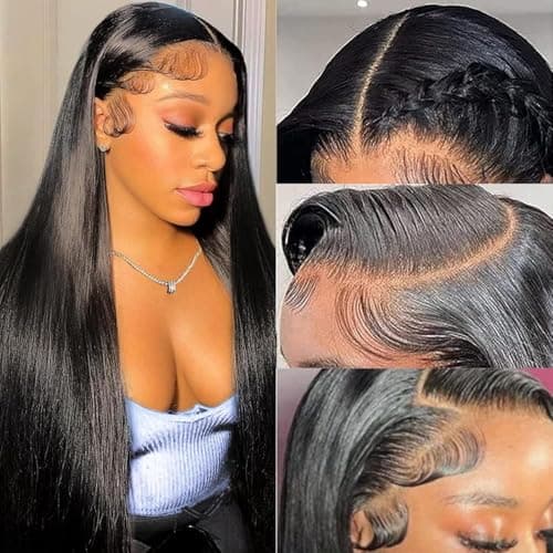 tobasew 36 Inch 13x6 Straight Lace Front Wigs Human Hair HD Transparent Lace Frontal Human Hair Wigs for Women
