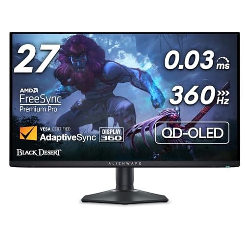 Alienware AW2725DF OLED Gaming Monitor - 26.7-inch Quantom-Dot WQHD (2560x1440) 360Hz 0.03Ms Display, AMD FreeSync Premium Pro, HDMI/DP/USB 3.2 Gen1, Height/Tilt/Swivel/Pivot Adjustability - Black - Image 1