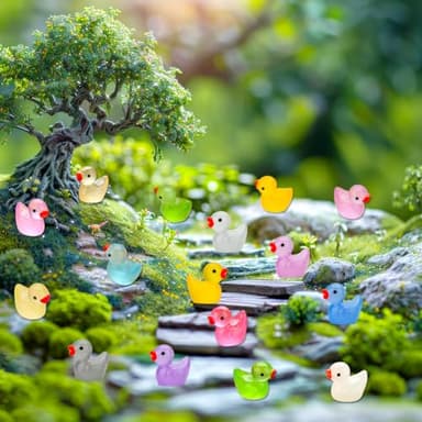 GWAHSA 240pcs Luminous Mini Resin Ducks, Tiny Animals Bulk Glow in The Dark Small Plastic Miniature Ducks Figures for Dollhouse Decor Micro Garden Home Landscape Aquarium Craft Gifts Party Favors Toys - Image 7