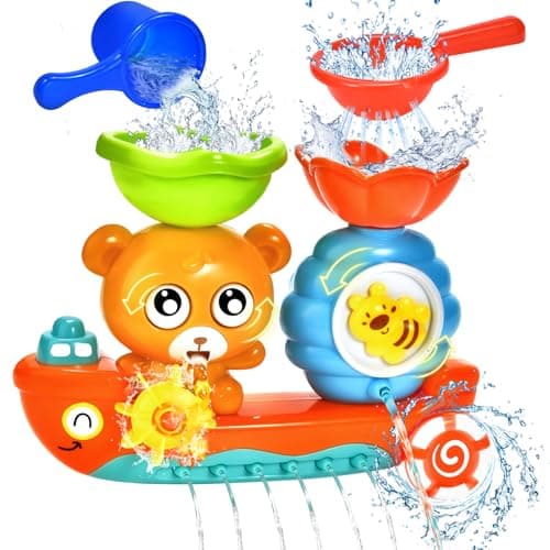 Baby Bath Toys for Kids Ages 1-3 Toddler Bath Toy Bear Bathtub Toys for Babies 12 Months Boys Girls Infant Water Tub Toys 1 2 3 Year Olds Preschool Learning Gift - Image 1