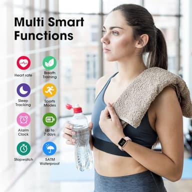 Fitness Tracker Watch with Heart Rate Monitor, Activity Tracker with Pedometer, Sleep Monitor, Calories & Step Counter, 5ATM Waterproof Smart Watch for Women Men Health Fitness Watch for Sports - Image 3