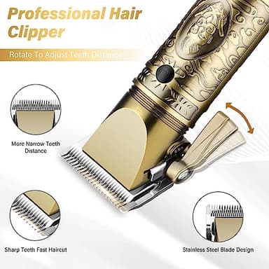 GSKY Hair Clippers for Men Professional, Beard Trimmer Kits & Sets, Cordless Mens Hair Trimmer, Electric Shavers, Haircutting Machine with LED Display, for Barber - Image 2