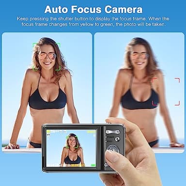 Digital Camera for Photography Autofocus 4K 48MP Vlogging Camera for YouTube with SD Card, 3" IPS Screen Compact Travel Camera with 18 X Digital Zoom, Flash, Anti-Shake, 2 Batteries - Image 2