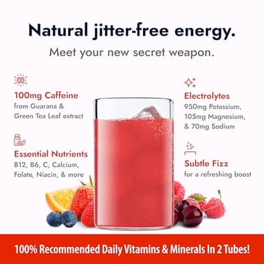 Zipfizz Daily Energy Drink Powder, Fruit Punch, 20 Pack 3-in-1 Sustained Energy, Rapid Hydration, and Essential Vitamins Sugar-Free Electrolyte Powder Contains Vitamin B-12 & Antioxidants - Image 3