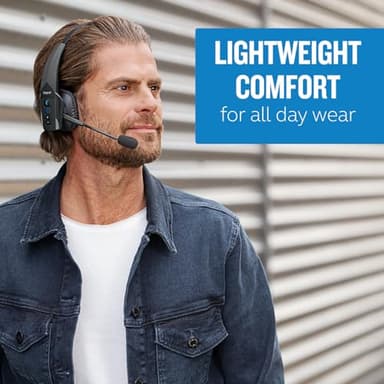 BlueParrott B350-XT Mono Bluetooth Wireless Headphones 96% Noise Canceling Over Head Trucker Headset with Mic, Adjustable Lightweight Headband, IP54-Rated Protection, 24 hrs. Talk Time, Black - Image 4