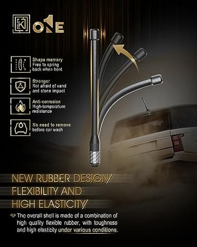 KEYO1E New Carbon Fiber Antenna Compatible with 2006-2026 Chevy Silverado 2500/7.9 Inches Flexible Sturdy Rubber Antenna Replacement/Internal Copper Coil for Enhanced Reception - Image 6