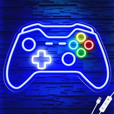 Gamer Neon Sign, Gaming Neon Sign for Gamer Room Decor, Adjust Brightness Gaming Lights for Wall, Gaming Decor for Boys Bedroom and Video Game Room - Image 1