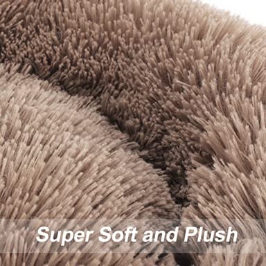 MIXJOY Ultra Soft & Comfortable Donut Cuddler Round Dog & Cat Bed (30'', Brown) - Image 3