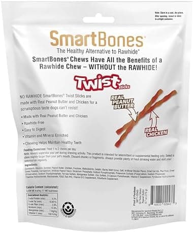 SmartBones Smart Twist Sticks With Peanut Butter, Rawhide-Free Chews For Dogs, 50 Count - Image 4