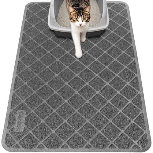 Conlun Cat Litter Mat Litter Trapping Mat, 35" x 23" Premium Durable PVC Grid Mesh with Scatter Control, Non-slip, Less Waste Cat Litter Box Mat, Soft on Kitty’s Paws, Urine Waterproof - Image 1