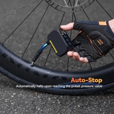 Tiny Pump Bike Pump with Gauge Portable Ultra-Mini 120PSI Electric Bicycle Pump Type-C Rechargeable Battery，Auto Stop, with Presta and Schrader Valve AT1PRO - Image 5