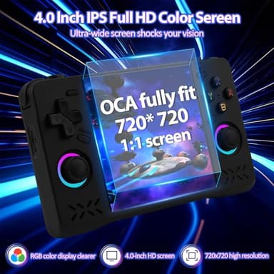 Upgraded XF40H Handheld Game Console, Retro Gaming Console Preloaded Classic Games with Multiple Emulators, 4.0 Inch 4K HD IPS Screen Open Source Linux System, Pocket Video Gaming (Black-128G) - Image 3