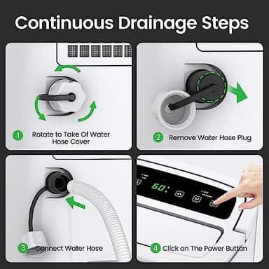 Waykar 80 Pints Energy Star Home Dehumidifier for Spaces up to 5,000 Sq. Ft at Home, in Basements and Large Rooms with Drain Hose, Handle, Auto Defrost and Self-Drying. - Image 9