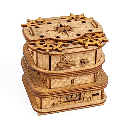 iDventure Cluebox - Davy Jones Locker - Escape Room Game - Puzzle Box - Gift Box - 3D Wooden Puzzle for Adults - Wooden Jigsaw - Brain Teaser - Birthday Gift Gadget for Men - Money Box - Image 1
