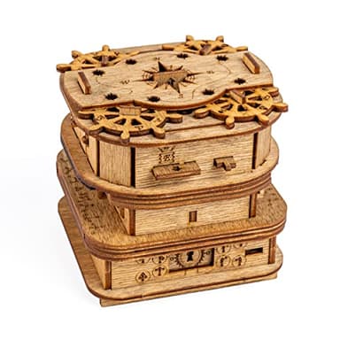 iDventure Cluebox - Davy Jones Locker - Escape Room Game - Puzzle Box - Gift Box - 3D Wooden Puzzle for Adults - Wooden Jigsaw - Brain Teaser - Birthday Gift Gadget for Men - Money Box - Image 1