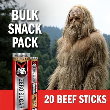 Jack Link's Beef Sticks, Original Zero Sugar - Protein Meat Snack, 5g of Protein, Meat Snack Sticks Made with 100% Beef, Keto, Paleo, Great Stocking Stuffers, Individually Wrapped - 0.92 Oz. (20 Count) - Image 6