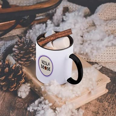3dRose mug_151831_4 Vizsla Dog Mom Mama by Breed-paw Print Mum Love-Doggy Lover Mug, 11 oz, Black - Image 6