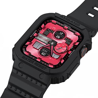 amBand Compatible for Apple Watch Band 41mm 40mm 38mm with Bumper Case, Rugged Men Women Bands for iWatch SE 3 SE2nd SE Series 9 8 7 6 5 4 3 2, Sport Military Protective Cases Drop-Proof, Matte Black - Image 6