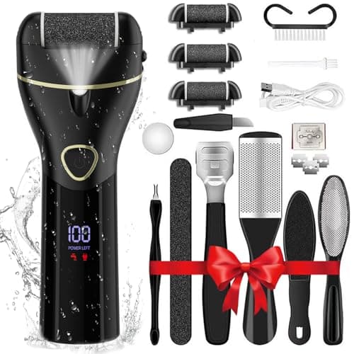 Electric Callus Remover for Feet Portable Professional Pedi Feet Care for Dead Skin Callous Remover Tool Waterproof Pedicure Foot File Kit 16 in 1 5688Black - Image 1