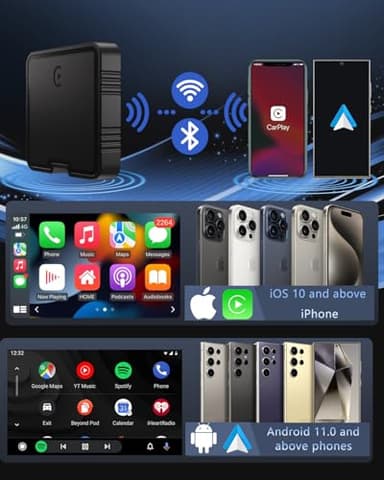 FSUM Wireless Carplay Adapter for iPhone with Netflix YouTube TF Card,Wireless AI Box Carplay Adapter & Android Auto Dongle Easy to Setup,Video Box Convert Wried to CarPlay Stream to Your Car - Image 5