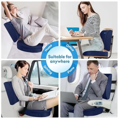 CloudBliss Seat Cushion,Office Chair Cushion,Car Seat Cushion,Lumbar Support Pillow for Office Chair,Back Support Memory Foam Pillow Coccyx Cushion for Tailbone Pain&Sciatica Pain Relief,Blue, X-Large - Image 7