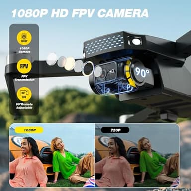 DEERC Drone with Camera 1080P, D20S FPV Mini Drones for Kids Adults Beginner; Foldable RC Quadcopter with Brushless Motor, 2 Batteries, Altitude Hold, Optical Flow, 3D Flips, Toy Gifts for Boys Girls - Image 2