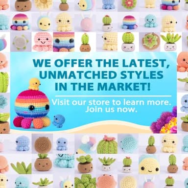 Crochetta Crochet Kit for Beginners, Crochet Kit Step-by-Step Video Tutorials, Crochet Starter Kit Learn to Crochet Kits for Adults Kids Beginners, Jumbo 3 Colorful Octopus Familly (40%+ Yarn Content) - Image 9