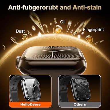 HelloDeere 3 Pack for Apple Watch Series 10 46MM Screen Protector, [Automatic Align Tech], Easy Installation Kit, Flexible HD Transparent,Anti-Scratch,Bubble Free,Waterproof,Touch Sensitive [Non-Glass] - Image 4