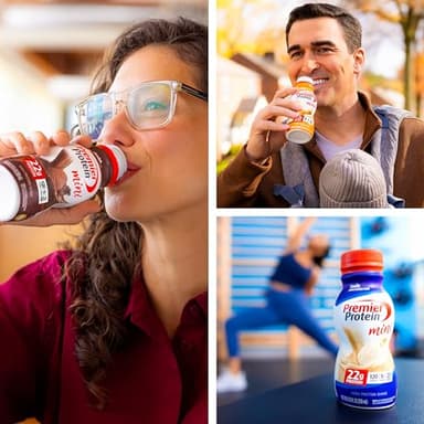 Premier Protein Shake MINIs, Chocolate, 22g Protein, 120 Calories, 1g Sugar, 8.75fl oz, Pack of 12 - Image 6