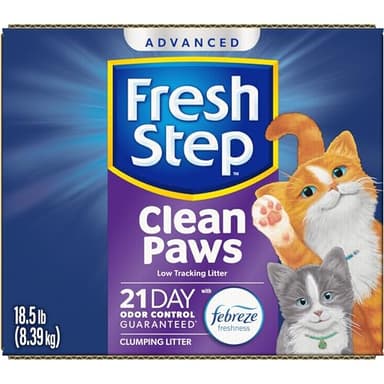 Fresh Step Clean Paws Cat Litter with Febreze Freshness, Advanced Multi Cat Low Tracking Clumping Litter, 37 lbs. (2 x 18.5 lb. Box) - Image 16