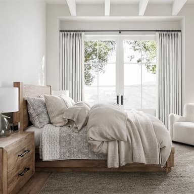 Topfinel Extral Wide Curtains, Pinch Pleated 100% Blackout Linen Drapery Panels with Hooks, Pinch Pleat Drapes for Patio Sliding Door Large Window Living Room Track, 72" Wx96 L 1 Panel - Image 9