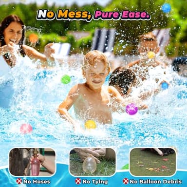12Pcs Reusable Water Balloons, Pool Toys for Boys and Girls, Beach Outdoor Activities Water Toys for Kids Ages 3-12, Summer Water Toy for Boys and Girls - Image 5
