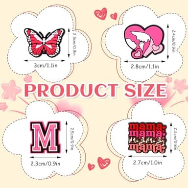 42PCS Mothers Day Shoe Charms Set Cute Love Mom Grandma Clog Shoe Decorations PVC Shoe Charms for Crocs Gifts for Women Girls Kids Boys Perfect for Party Birthday Holidays - Image 3