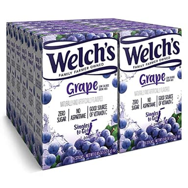 Welch's Singles To Go Water Drink Mix - Grape Powder Stick Packets (12 Boxes with 6 Packets Each - 72 Total Servings) - Image 1