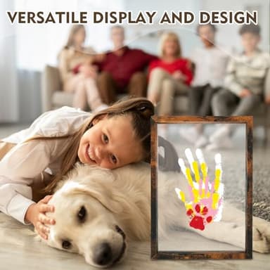 Himake Family Handprint Kit: DIY Art and Craft Keepsake Frame with Non-Toxic Paints, Perfect for New Parents, Grandparents, and Family Special Gifts, Black - Image 5