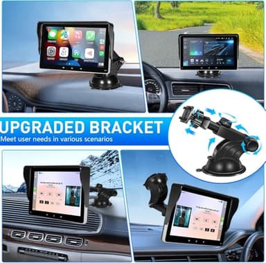 Hinine 7" HD Double Din Car Stereo, Portable Apple CarPlay Wireless Touch Screen Android Auto Automatic Multimedia Player with Mirror Link/Siri/Bluetooth/Navigation Screen - Image 6