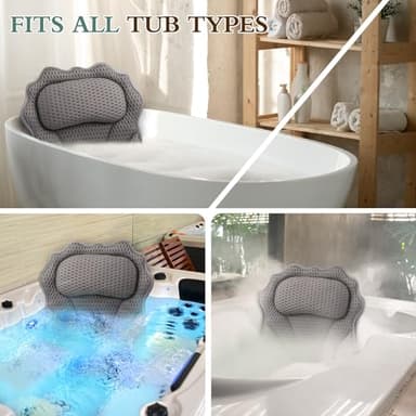 Bath Pillow RUVINCE Ergonomic Luxury Bathtub Pillow with Head,Neck, Shoulder and Back Support, 4D Bath Pillows for tub with 6 Powerful Suction Cups, Fits All Bathtub - Image 7