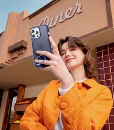 Lufanbis Magnetic for iPhone 13 Pro Max Case with Ring Stand, [10 FT Drop Protection] [Velvety Touch] Slim Translucent Matte Back Shockproof Phone Case for iPhone 13 Pro Max 6.7'', Blue - Image 7