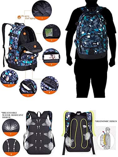 rickyh style School Backpack Travel Bag for Men & Women Lightweight College Back Pack with Laptop Compartmen - Image 7