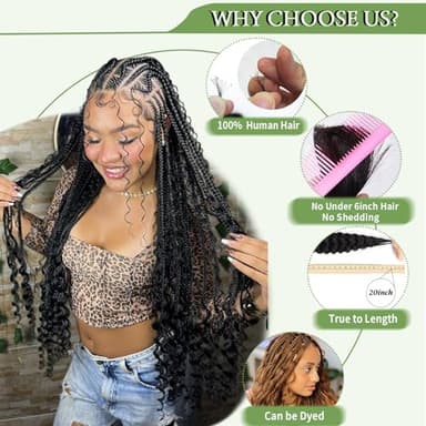 Human Braiding Hair for Boho Braids 120g 20 Inch 12A Deep Water Wave Bulk Human Hair Knotless Boho Braiding Curly 100% Virgin No Weft Extensions Bohemian Braids 3 Bundles/Pack Natural Color - Image 8