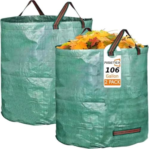 Leaf Collector & Leaf Bag 2-Pack | 106 Gallon Reusable Standable Yard Waste Bags | Portable Durable Garden Clippings Container with 4 Handles for Lawn Care, Camping & Recycling - Image 1