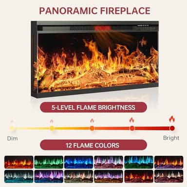 oneinmil Fireplace TV Stand with 3-Sided Glass, TV Cabinet for TVs up to 85", 80'' Modern Media Entertainment Center with Farmhouse Glass Door Storage Cabinets, for Living Room, White - Image 9