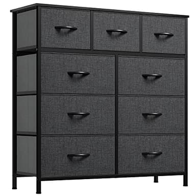 YITAHOME 9 Drawers Fabric Dresser - Storage Tower Organizer Unit for Living Room, Closets - Sturdy Steel Frame, Wooden Top & Easy Pull Fabric Bins - Image 1
