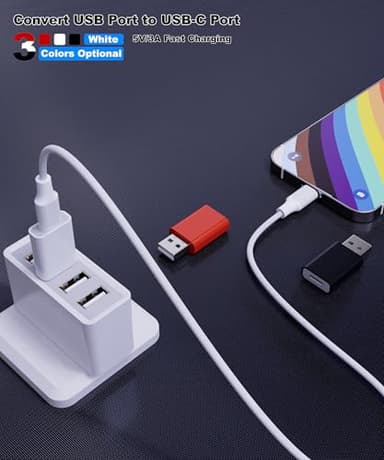 LMUBOY USB to USB C Adapter for iPhone Air 17 Pro Max,USB-C Female to USB Male Charger Converter for Apple MagSafe Watch 11/10/9/8/7/SE/Ultra,Car,iPhone 16 15 Mini Pro Max,Galaxy S20-25,Pixel,CarPlay - Image 3