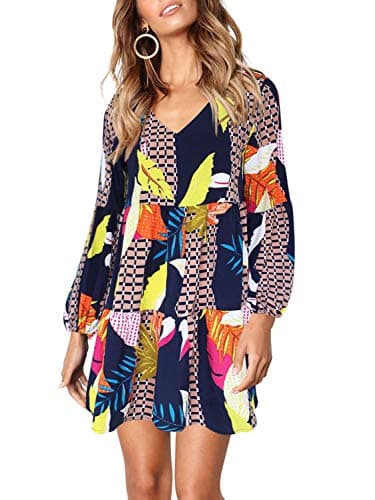 Amoretu Dresses for Women Soft Loose Tunic Fall Dress, Summer, Fall, 2025 (Printed Geometry, M) - Image 3