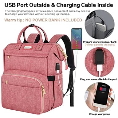 JCDOBEST Lunch Bag Backpack, Insulated Cooler Backpack Lunch Box Laptop Backpack with USB Port for Women Men Fits 15.6 Inch Laptop Blue - Image 6