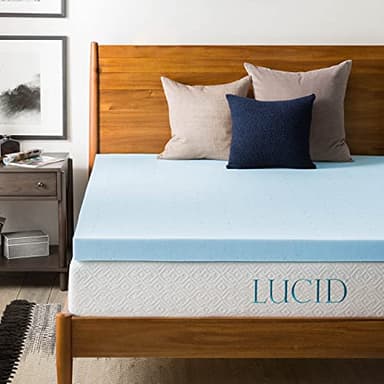 LUCID 3-inch Ventilated Gel Memory Foam Mattress Topper - King - Image 1