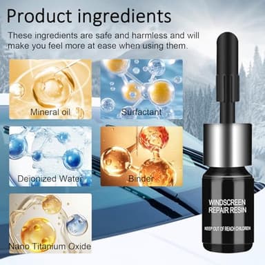 CAIJINEW Windshield Crack Chip Repair Kit: 2 Bottles Quick Fix Car Windows Glass Tool Used for Scratches Star Shaped - Image 5